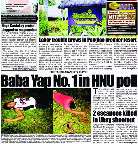 Bohol News, Online news in Bohol, leading bohol newspaper