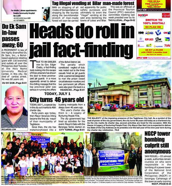 Bohol News, Online news in Bohol, leading bohol newspaper