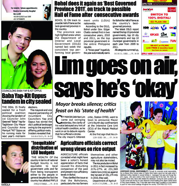 Bohol News, Online news in Bohol, leading bohol newspaper