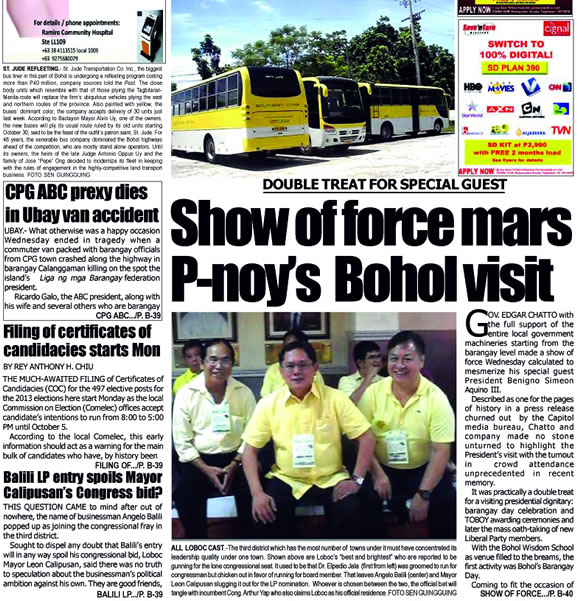 Bohol News, Online news in Bohol, leading bohol newspaper