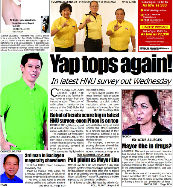 Bohol Sunday Post - Bohol Newspaper - Bohol news online - Bohol online news - Bohol latest news - Bohol news update - Bohol breaking news - What's happening in Boho