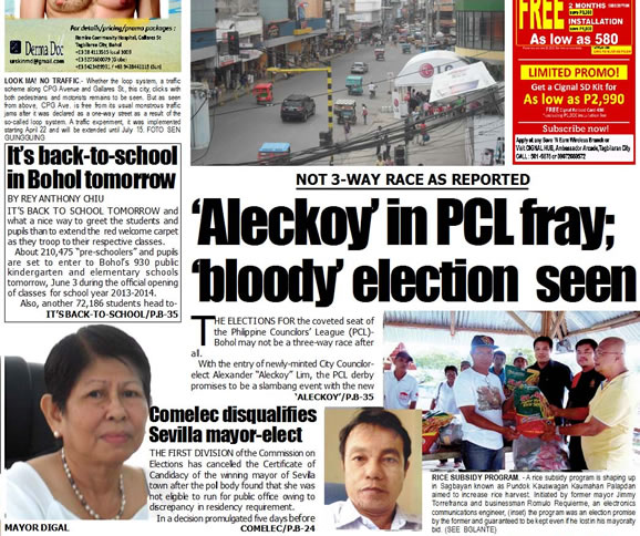 Bohol Sunday Post - Bohol Newspaper - Bohol news online - Bohol online news - Bohol latest news - Bohol news update - Bohol breaking news - What's happening in Boho