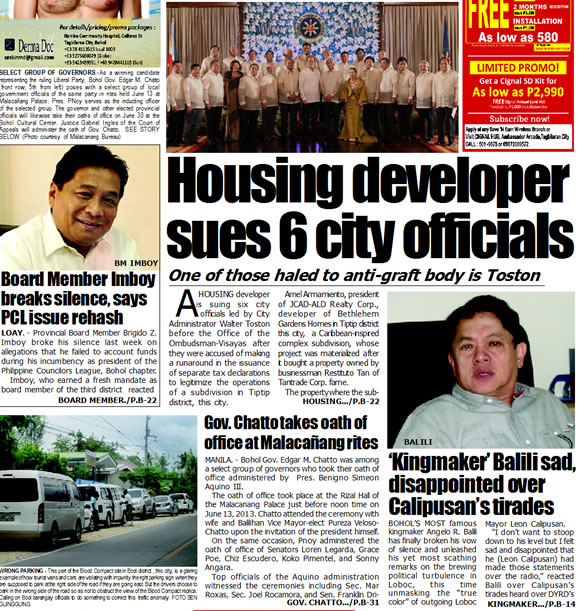 Bohol Sunday Post - Bohol Newspaper - Bohol news online - Bohol online news - Bohol latest news - Bohol news update - Bohol breaking news - What's happening in Boho