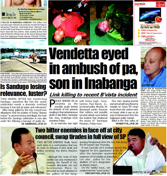 Bohol Sunday Post - Bohol Newspaper - Bohol news online - Bohol online news - Bohol latest news - Bohol news update - Bohol breaking news - What's happening in Boho