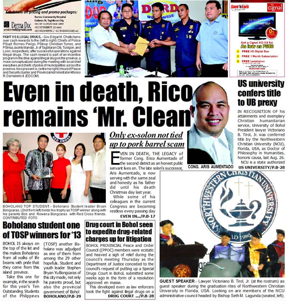 Bohol Sunday Post - Bohol Newspaper - Bohol news online - Bohol online news - Bohol latest news - Bohol news update - Bohol breaking news - What's happening in Boho