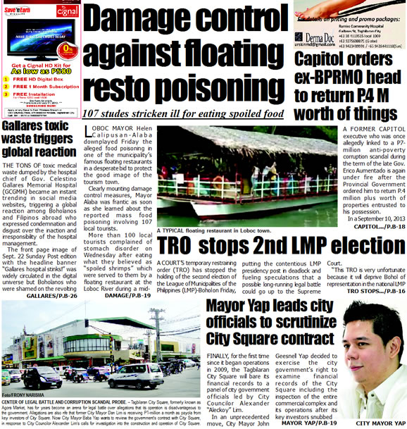 Bohol Sunday Post - Bohol Newspaper - Bohol news online - Bohol online news - Bohol latest news - Bohol news update - Bohol breaking news - What's happening in Boho