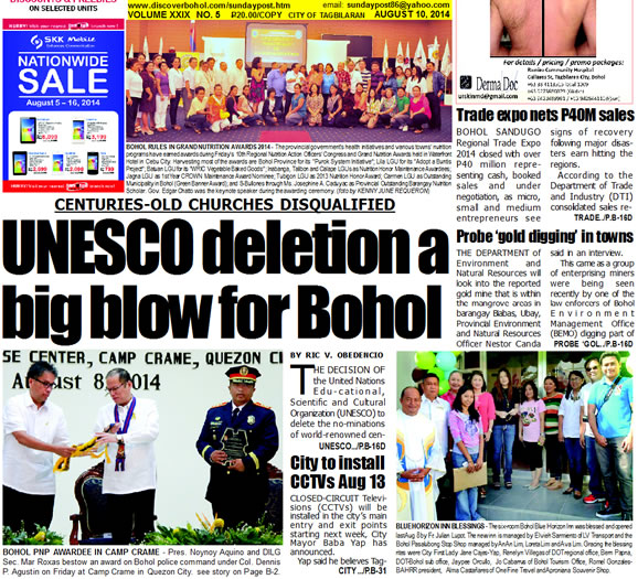 Bohol Sunday Post - Bohol Newspaper - Bohol news online - Bohol online news - Bohol latest news - Bohol news update - Bohol breaking news - What's happening in Bohol, Bohol earthquake