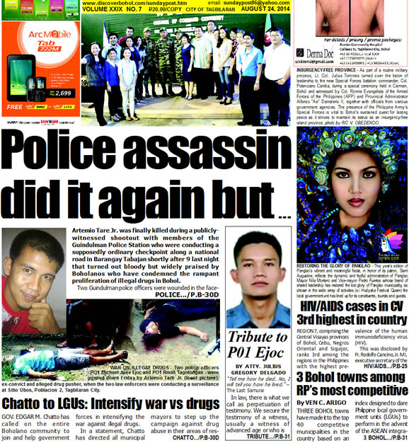 Bohol Sunday Post - Bohol Newspaper - Bohol news online - Bohol online news - Bohol latest news - Bohol news update - Bohol breaking news - What's happening in Bohol, Bohol earthquake