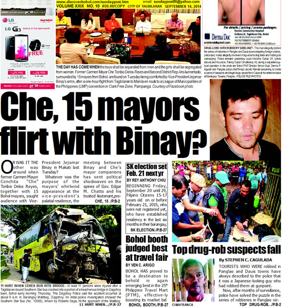 Bohol Sunday Post - Bohol Newspaper - Bohol news online - Bohol online news - Bohol latest news - Bohol news update - Bohol breaking news - What's happening in Bohol, Bohol earthquake